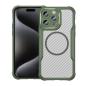 Preview: Valmento Elite Carbon – MagSafe kompatible Premium-Schutzhülle für iPhone 15 Pro (Grün, Translucent Carbon Design)