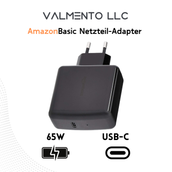 Amazon Basics – Typ-C-Wandladegerät 65 W, EU-Einzelstecker, schwarz