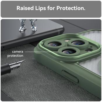 Valmento Elite Carbon – MagSafe kompatible Premium-Schutzhülle für iPhone 15 Pro (Grün, Translucent Carbon Design)