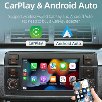 Valmento BMW E46 7" GPS-Navigation Android 13 – 2+64GB, CarPlay & Android Auto
