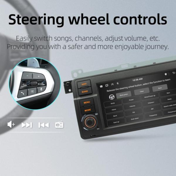 Valmento BMW E46 7" GPS-Navigation Android 13 – 2+64GB, CarPlay & Android Auto
