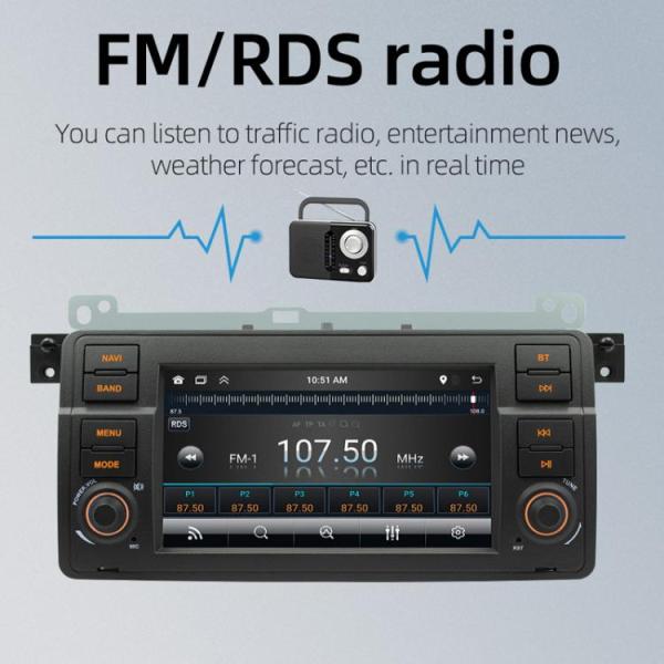 Valmento BMW E46 7" GPS-Navigation Android 13 – 2+64GB, CarPlay & Android Auto
